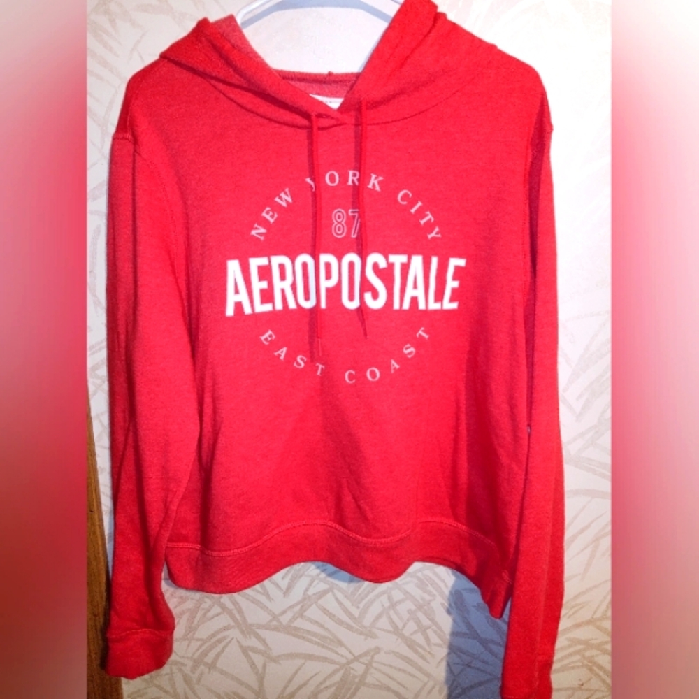 SALE💥NWOT AEROPOSTALE CROPPED LONG SLEEVE RED HOODIE SIZE~XL